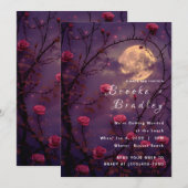 Invitation Mariage sous la Lune Rose (Devant / Derrière)