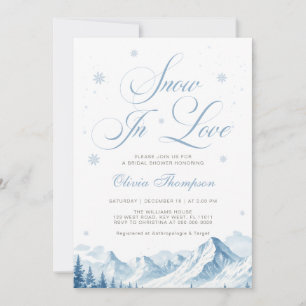 Invitation Mariage sous la neige bleue d'hiver