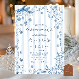 Invitation Mariage sous la neige hivernale bleue Baby Shower
