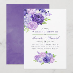 Invitation Mariage sous la pluie de fleurs aquarelles ultra v