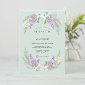 Invitation Mariage sous l'Arche de Fleurs de Lilas (Debout devant)