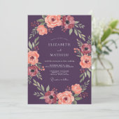 Invitation Mariage sous l'Arche de Fleurs de Prunier (Debout devant)