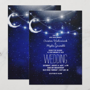Invitation Mariage sous le ciel nocturne   Lumières de guirla