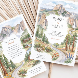 Invitation Mariage sous le dôme Half Dome et El Capitan dans