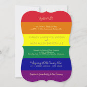 Invitation Mariage sous le drapeau arc-en-ciel (Devant)