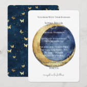 Invitation Mariage sous les étoiles une nuit (Devant / Derrière)