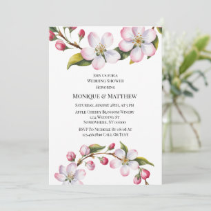 Invitation Mariage sous les fleurs de cerisier à l'aquarelle