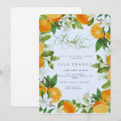 Invitation Mariage sous les fleurs et les citrons (Devant / Derrière)