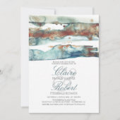 Invitation Mariage sous-marin d'éclaboussure d'aquarelle de (Devant)