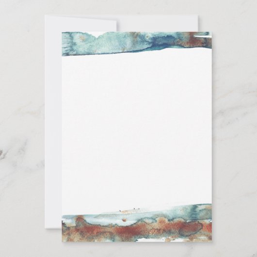 Invitation Mariage sous-marin d'éclaboussure d'aquarelle de (Dos)