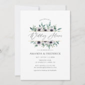 Invitation Mariage sous thème géométrique Eucalyptus Anémone (Devant)