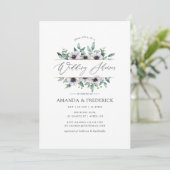 Invitation Mariage sous thème géométrique Eucalyptus Anémone (Debout devant)