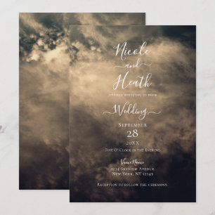 Invitation Mariage sous un ciel orageux sombre