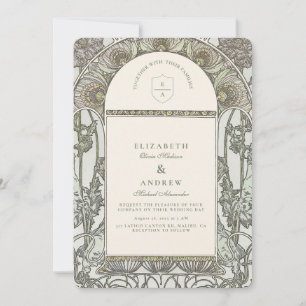 Invitation Mariage sous une Arche de Jardin Antique