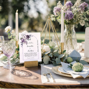Invitation Mariage sous une arche de lavande et de pourpre