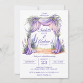 Invitation Mariage sous une Arche Fleurie de Lavande (Devant)