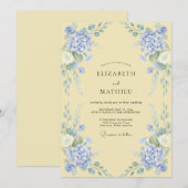 Invitation Mariage sous une arche florale de pervenche (Devant / Derrière)