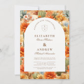 Invitation Mariage sous une arche florale du désert (Devant)