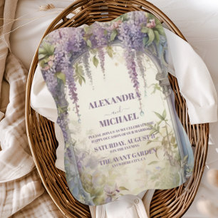 Invitation Mariage sous une arche romantique de wisteria