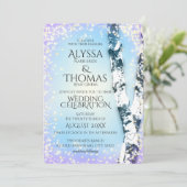 Invitation Mariage Sparkle Birch (Debout devant)