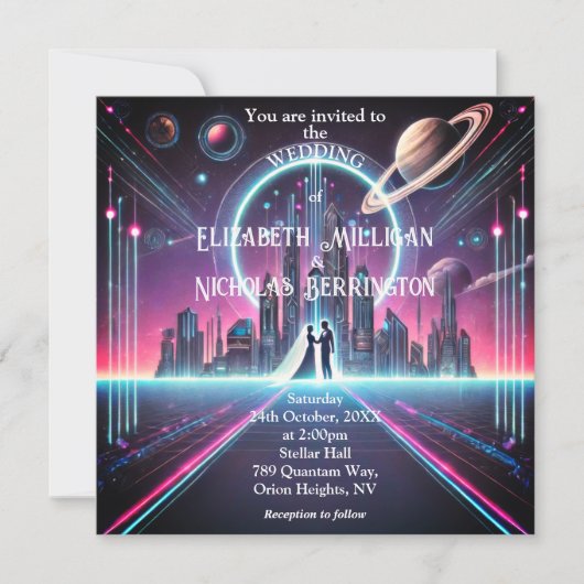 Invitation Mariage spatial (Devant)