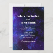 Invitation Mariage spatial. Les étoiles de nuit. Galaxie mari (Devant)