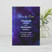 Invitation Mariage spatial, sauvez la date. Étoiles de nuit. (Debout devant)