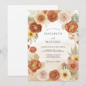 Invitation Mariage splendide dans le désert en terre cuite (Devant / Derrière)