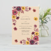 Invitation Mariage Splendide d'Automne Jaune Prune (Debout devant)