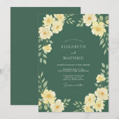 Invitation Mariage Splendide en Forêt de Chasse Verte (Devant / Derrière)