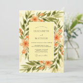 Invitation Mariage splendide toscan jaune (Debout devant)