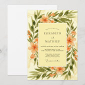 Invitation Mariage splendide toscan jaune (Devant / Derrière)