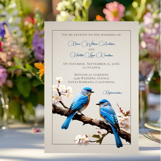 Invitation Mariage Spring Bluebirds