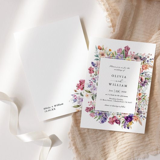 Invitation Mariage Spring Flower Garden Frame