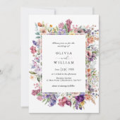 Invitation Mariage Spring Flower Garden Frame (Devant)