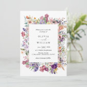 Invitation Mariage Spring Flower Garden Frame (Debout devant)