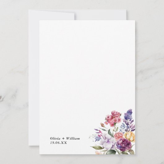 Invitation Mariage Spring Flower Garden Frame (Dos)