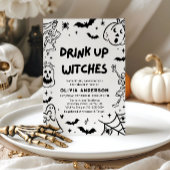 Invitation Mariage squelette fantôme d'Halloween dessiné à la