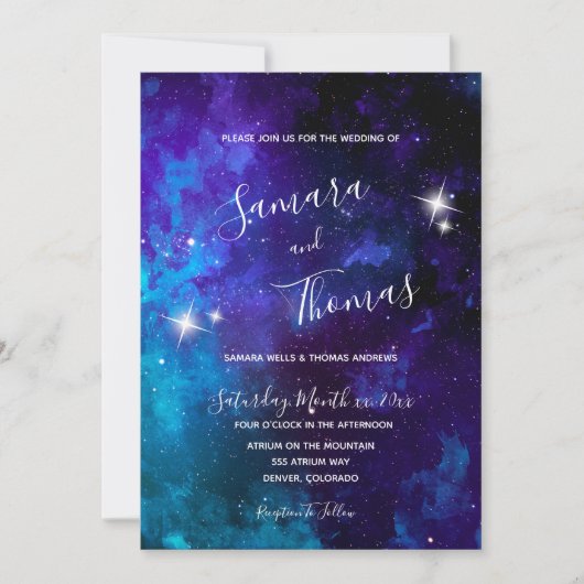 Invitation Mariage Star Light Blue Sky (Devant)