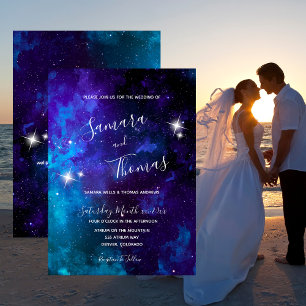 Invitation Mariage Star Light Blue Sky