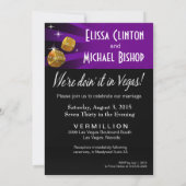 Invitation Mariage Starburst de Las Vegas violet noir or (Dos)