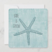 Invitation Mariage Starfish bleu (Dos)