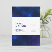 Invitation Mariage Starry Night Blue Sky Galaxy (Debout devant)