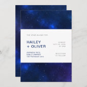 Invitation Mariage Starry Night Blue Sky Galaxy (Devant / Derrière)