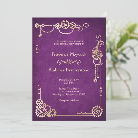 Invitation Mariage Steampunk (Debout devant)