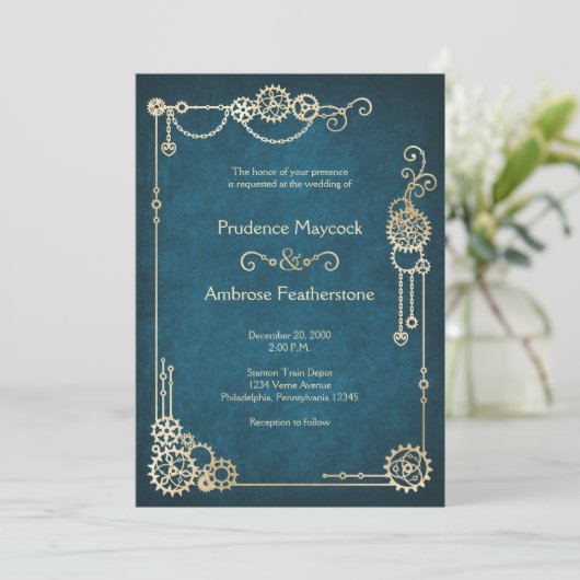 Invitation Mariage Steampunk (Debout devant)