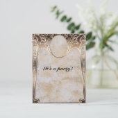 Invitation Mariage Steampunk avec aspect de gaufrage or (Debout devant)