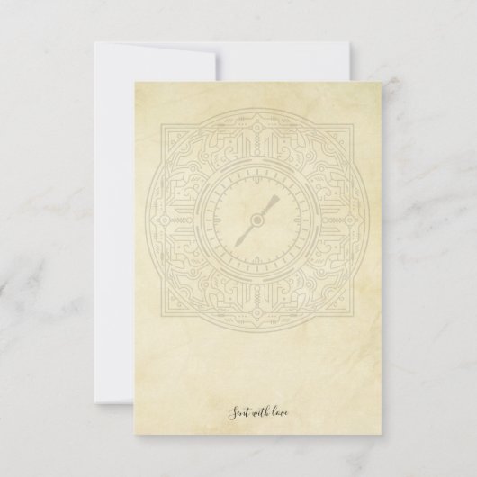 Invitation Mariage Steampunk Changement de Date Industriel (Dos)