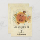 Invitation Mariage Steampunk Changer de date industrielle (Devant / Derrière)
