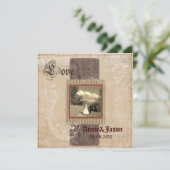 Invitation mariage steampunk de campagne western rustique (Debout devant)